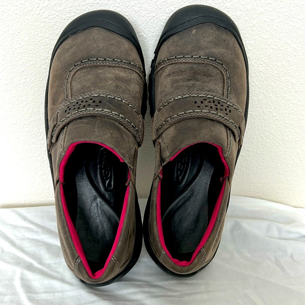 Keen Brown Leather Slip On Hiking Shoes Kaci